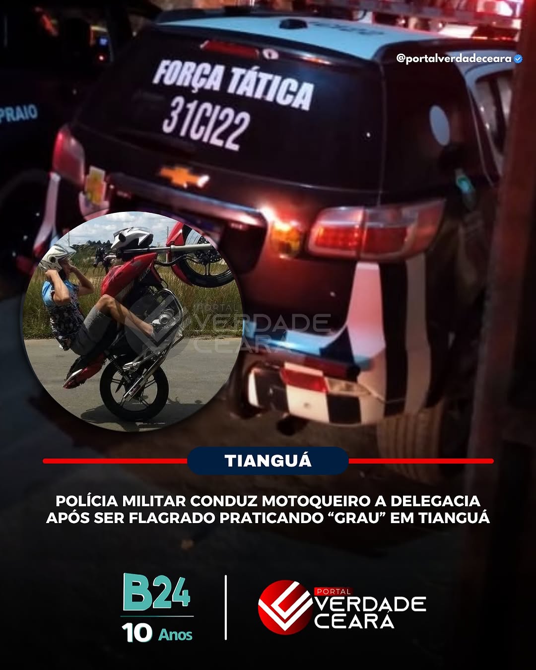 Motoqueiro é Detido Empinando Moto com Restrição Judicial em Blitz de Tianguá