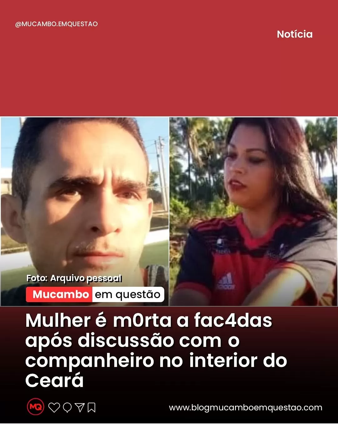 Mulher é morta a facadas pelo companheiro no Crato; filha encontra mãe e pai em cena de crime