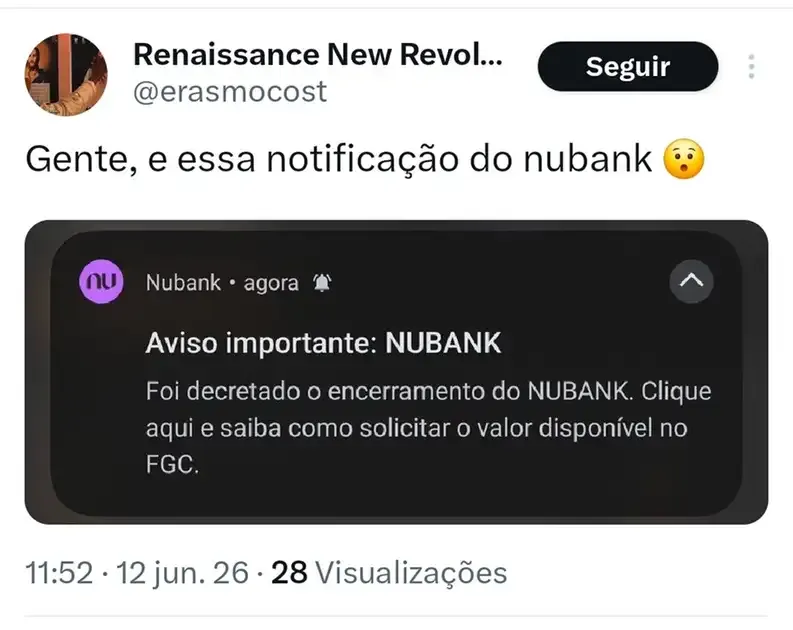 Alerta de Fake News Atinge Usuários do Nubank