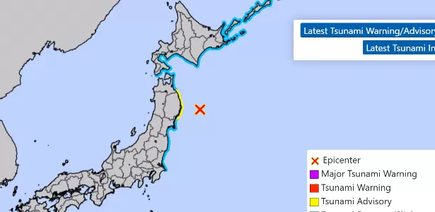 Alerta de tsunami após tremor de magnitude 6,7 atinge costa do Japão