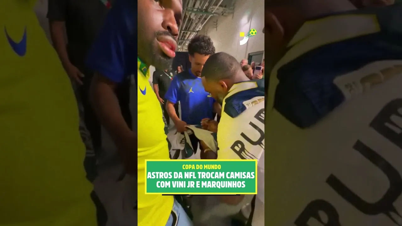 Astros da NFL trocam camisas com Vini Jr e Marquinhos