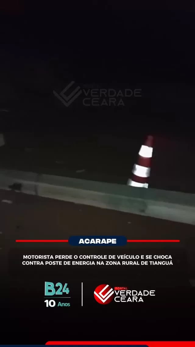 Motorista foge após derrubar poste com Pajero em Tianguá