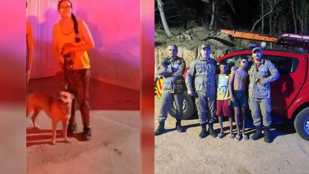 Cachorro ajuda bombeiros a localizar irmãos autistas perdidos em Caucaia