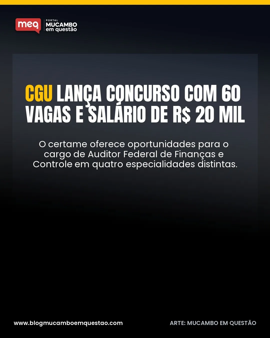 CGU lança concurso com 60 vagas e salário de R$ 20 mil