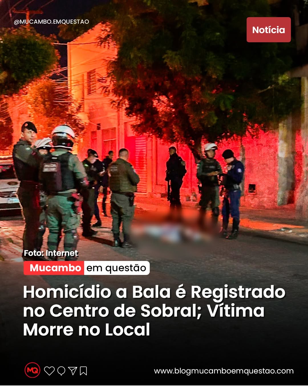 Homicídio a Bala no Centro de Sobral: Vítima Morre no Local