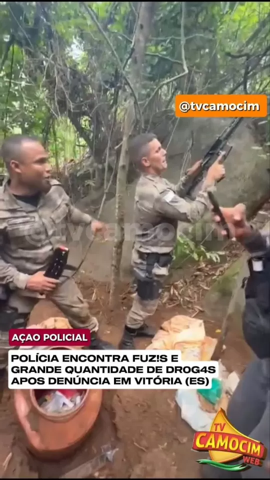 Polícia apreende fuzis e drogas enterrados após denúncia em Vitória