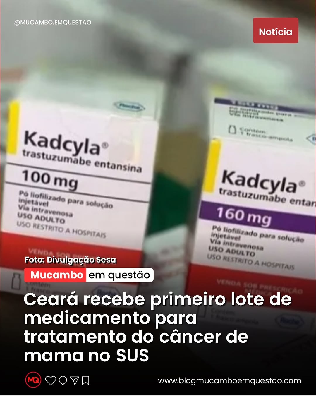 Ceará recebe 1º lote de medicamento vital contra câncer de mama HER2-positivo