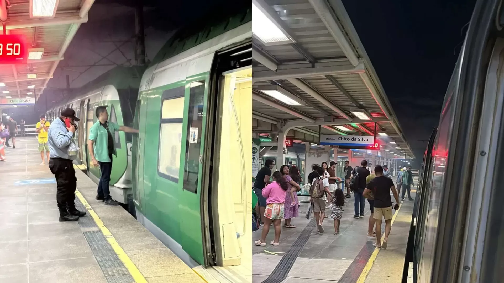 Falha nos freios de trem causa fumaça em estação do Metrô de Fortaleza