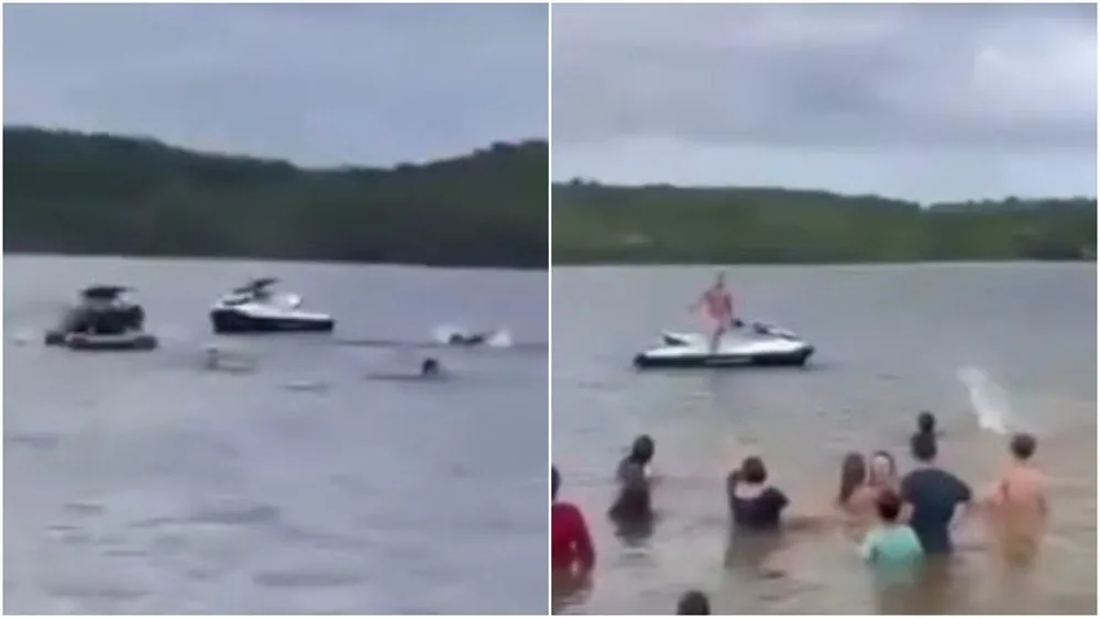 Jovem desaparece em açude no Ceará após cair durante manobra com moto aquática