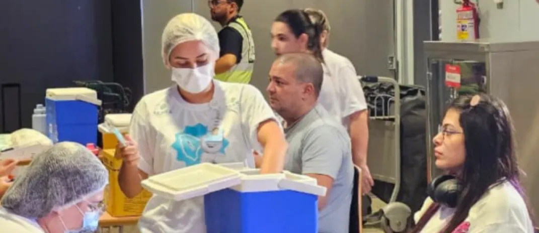 Vacinação contra sarampo no Aeroporto de Fortaleza para viajantes da Copa